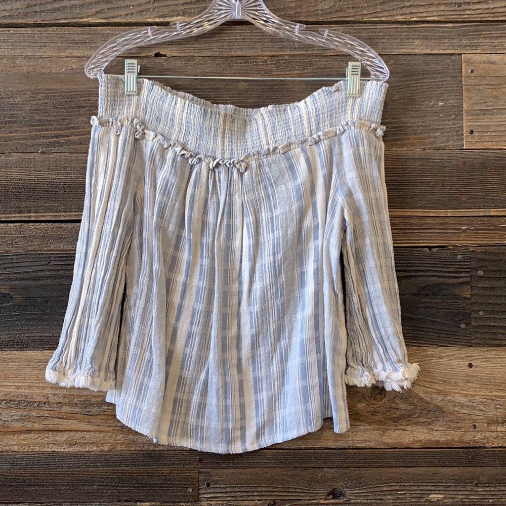 Lucky Brand Off the Shoulder 3/4 Length Top